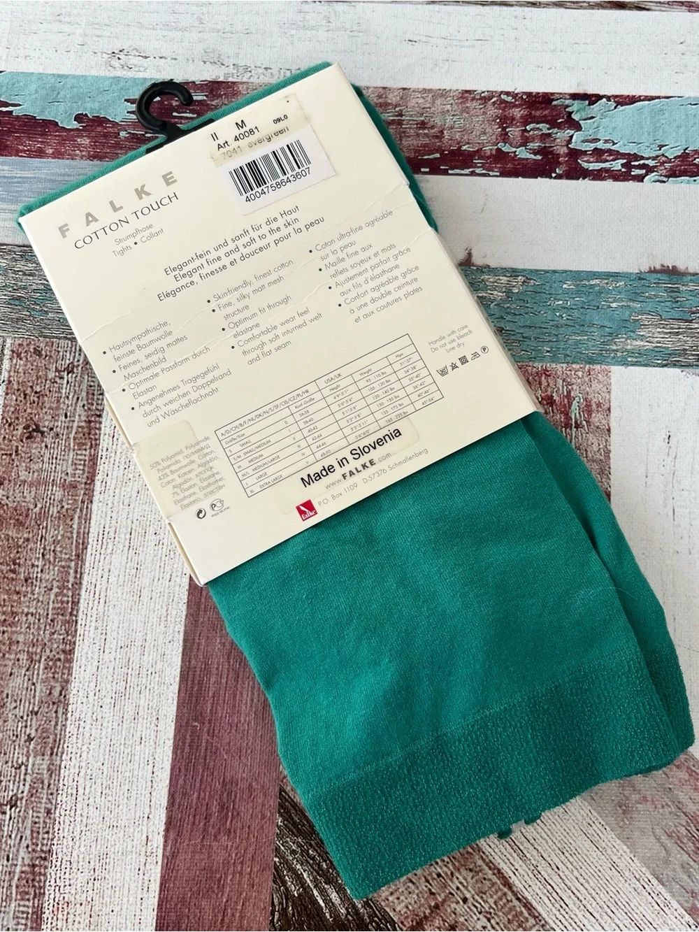 Falke Cotton Touch Evergreen Tights Women’s NEW Flat Seam Optimum Fit SZ Medium